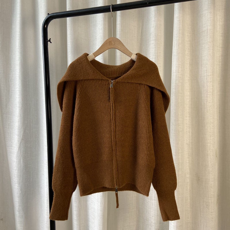 Lång Kofta Dam Överdimensionerad Krage Bomull Polyester-6