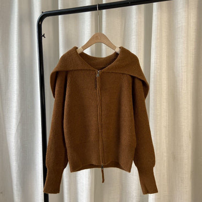 Lång Kofta Dam Överdimensionerad Krage Bomull Polyester-6