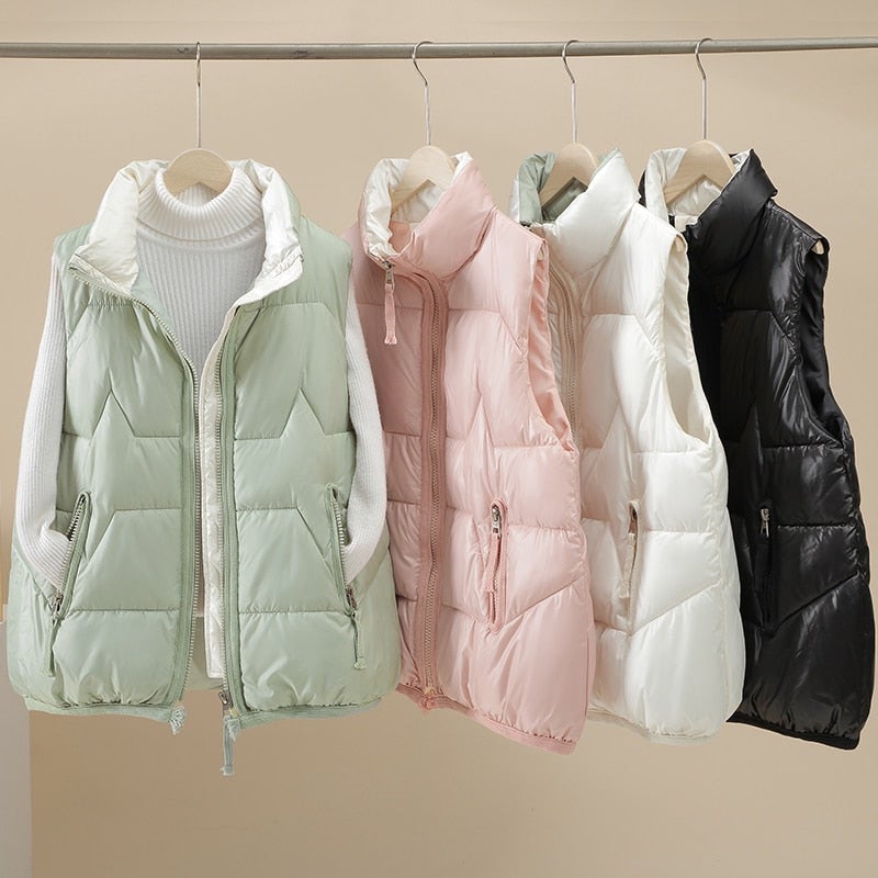Dunväst Dam Quiltad Bomull Polyester Trendig-1