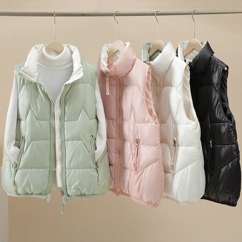 Dunväst Dam Quiltad Bomull Polyester Trendig-1