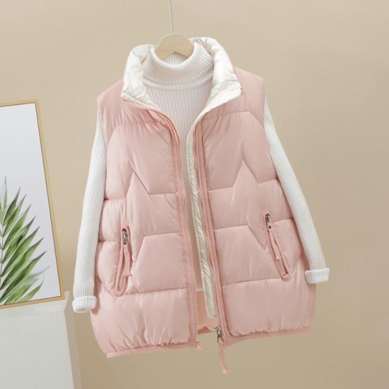 Dunväst Dam Quiltad Bomull Polyester Trendig-5