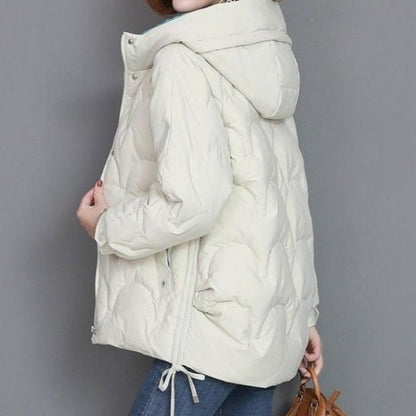 Dam Vinterjacka Quiltad Höftlängd Polyester Bomull-2