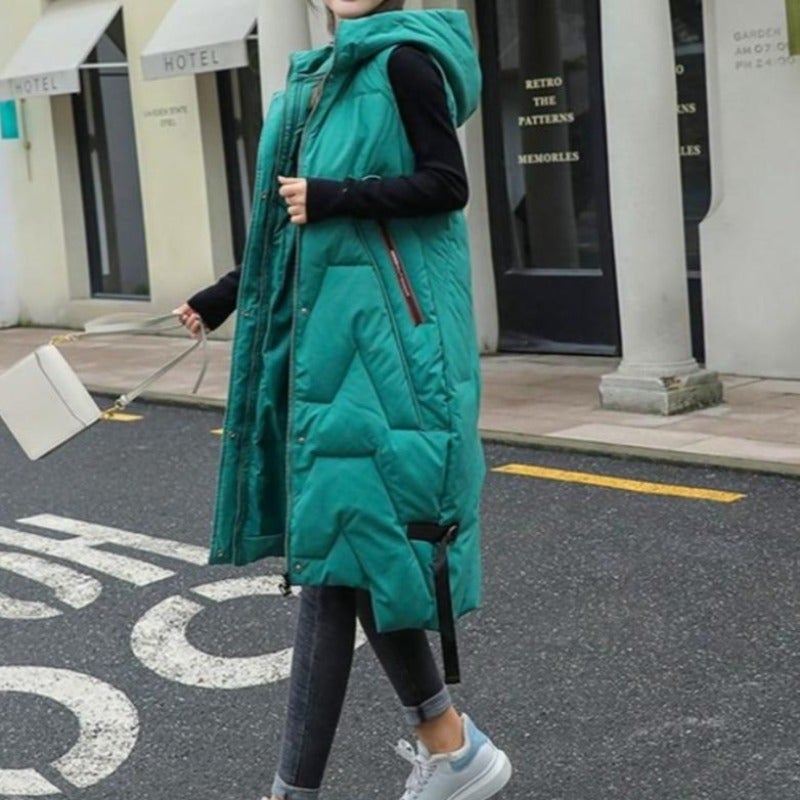 Dam Lång Väst Sportig Vattenresistent Polyester Quiltad-2