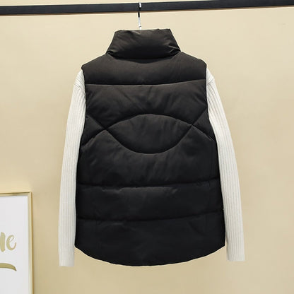 Dunväst Dam Quiltad Bomull Polyester med Ståkrage och Fickor-2