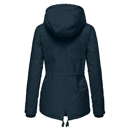 Dam Parka Modern Design Justerbar Huva Bomull Polyester-5