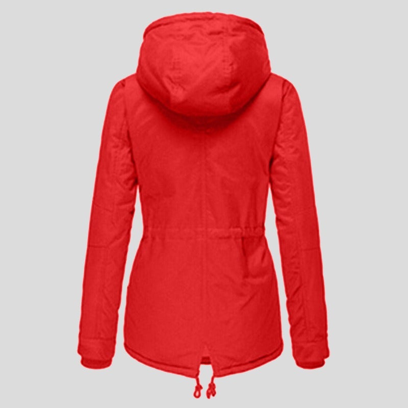 Dam Parka Modern Design Justerbar Huva Bomull Polyester-6
