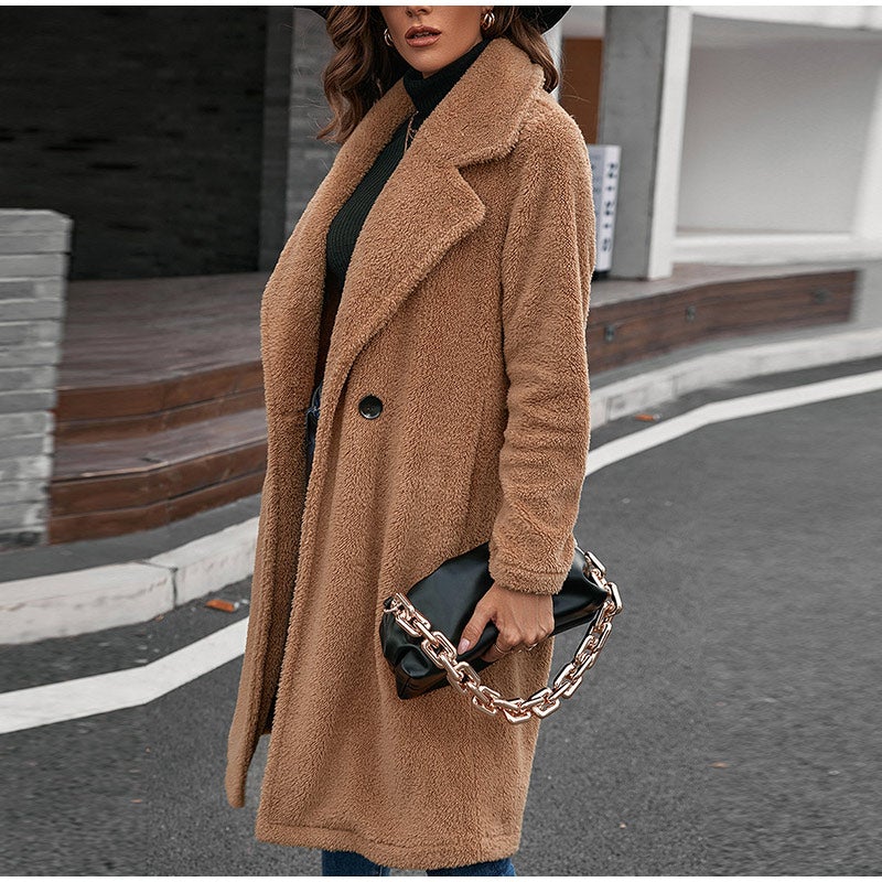 Dam Pälsrock Mjuk Bomull Polyester-5