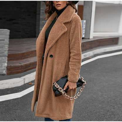 Dam Pälsrock Mjuk Bomull Polyester-5