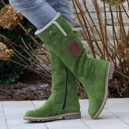 Dam Stövlar Vintage Kort Plysch Låg-4