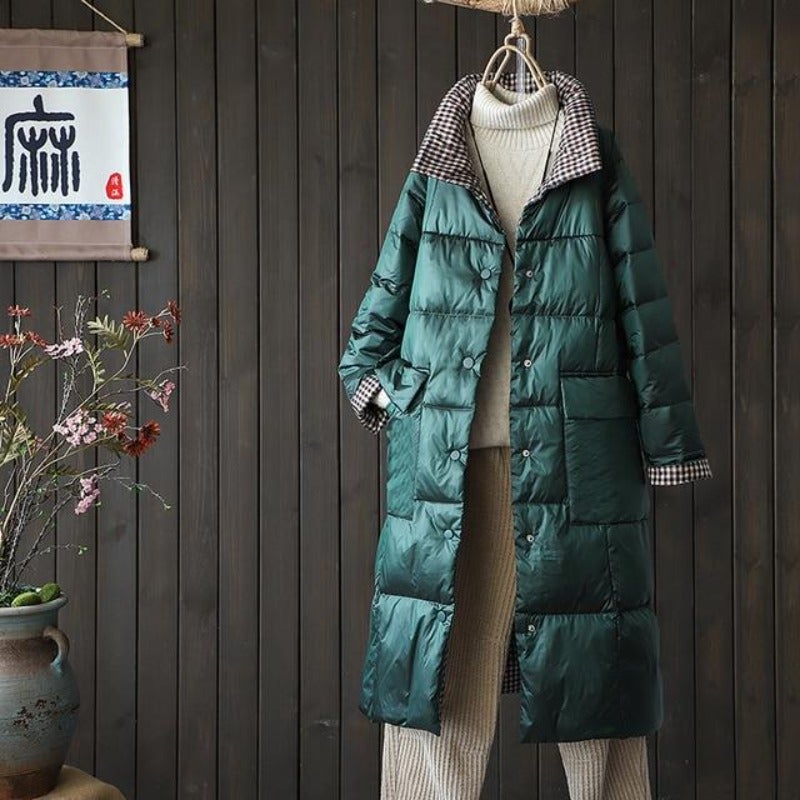 Variant image for Damer Dubbelsidig Lång Kappa Quiltad Bomull Polyester-17