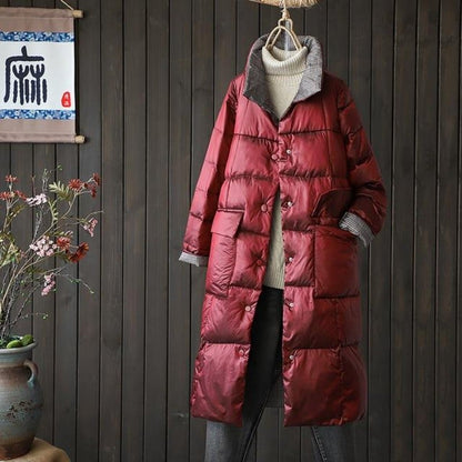 Variant image for Damer Dubbelsidig Lång Kappa Quiltad Bomull Polyester-49