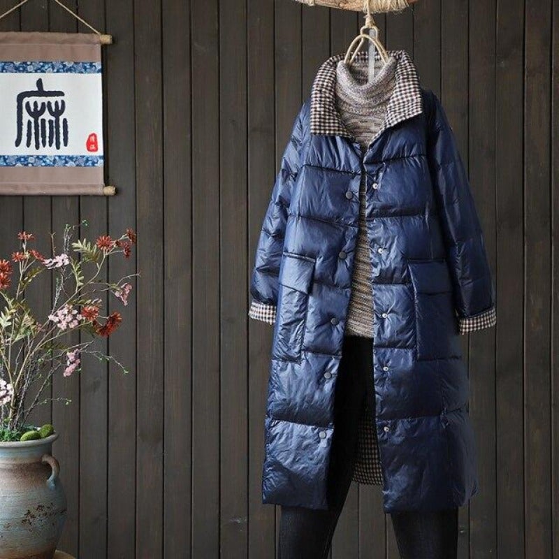 Variant image for Damer Dubbelsidig Lång Kappa Quiltad Bomull Polyester-1