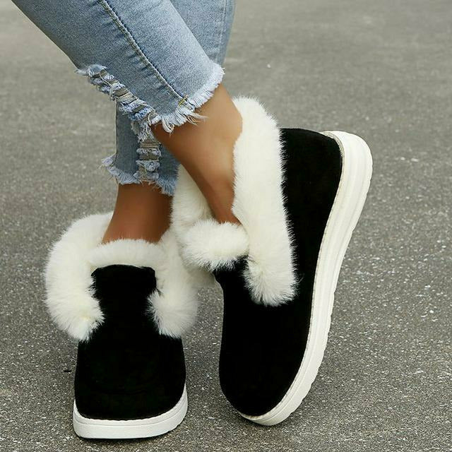 Kvinnors Snöstövlar Slip-On Plysch Gummi-4