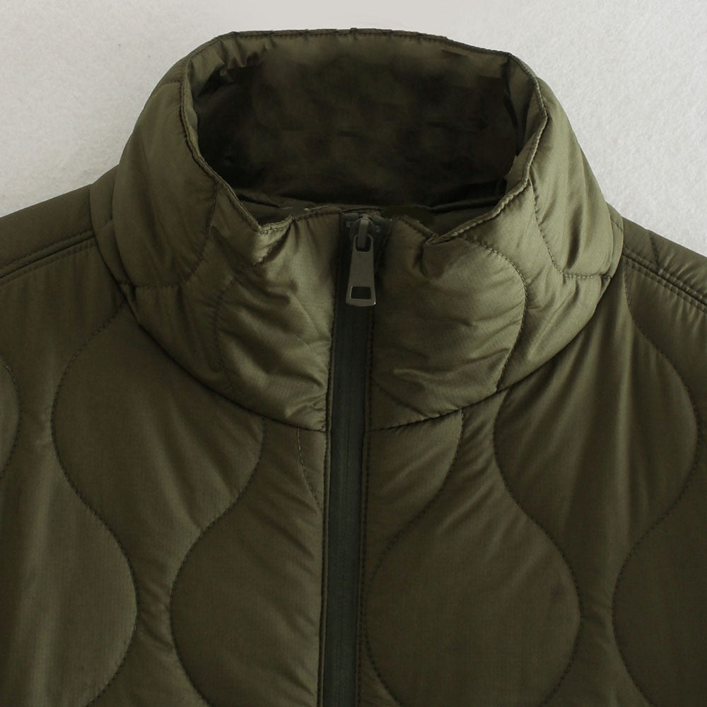 Överdimensionerad Kappa Damer Quiltad Bomull Polyester-6