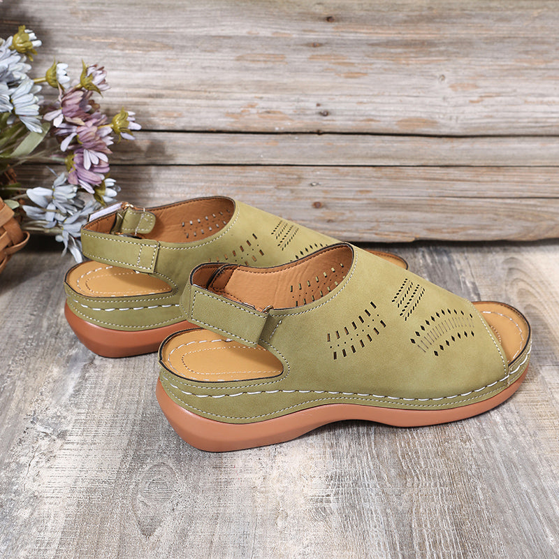 Dam Clogs Läder Perforerade Detaljer-2