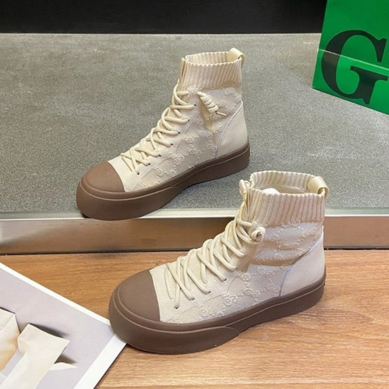 Variant image for Dam Sneakers Hög Axel Stretchig Bomull för Komfort och Stil-7