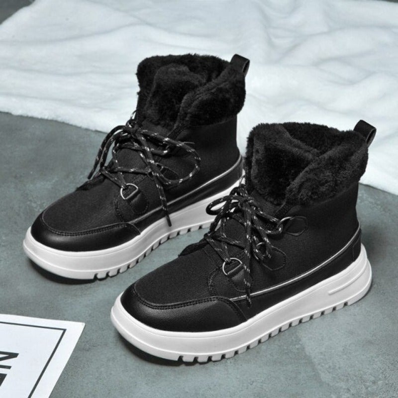 Variant image for Fodrade Vinterstövlar Dam Snörning Eco Leather-8