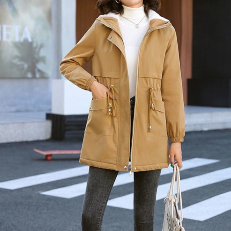 Vinterjacka Dam Parkas Syntetisk Päls Bomull Polyester-2