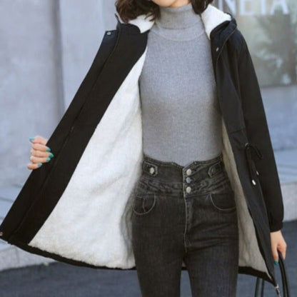 Vinterjacka Dam Parkas Syntetisk Päls Bomull Polyester-3