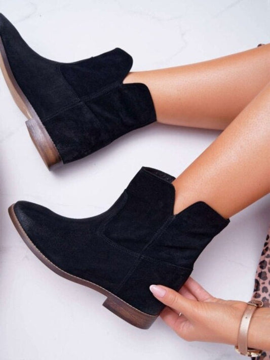 Dam Stövlar Mocka Bekväm Eco Leather Medelhög Skafthöjd-1