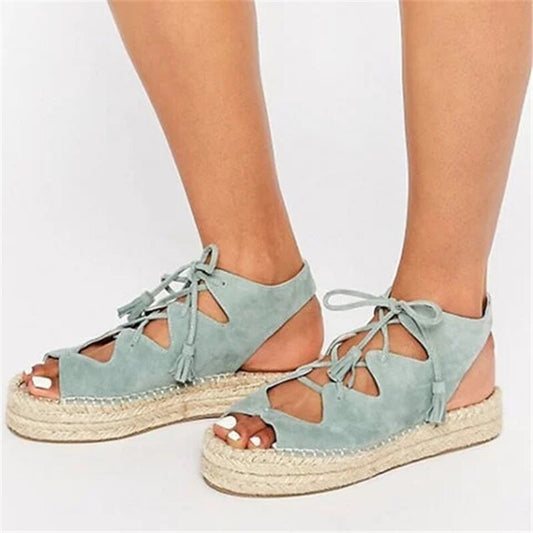 Dam Espadriller Maritim Stil Mocka-1