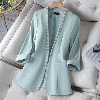 Dam Blazer Vattentålig Halv Ärmar Modern Design-3