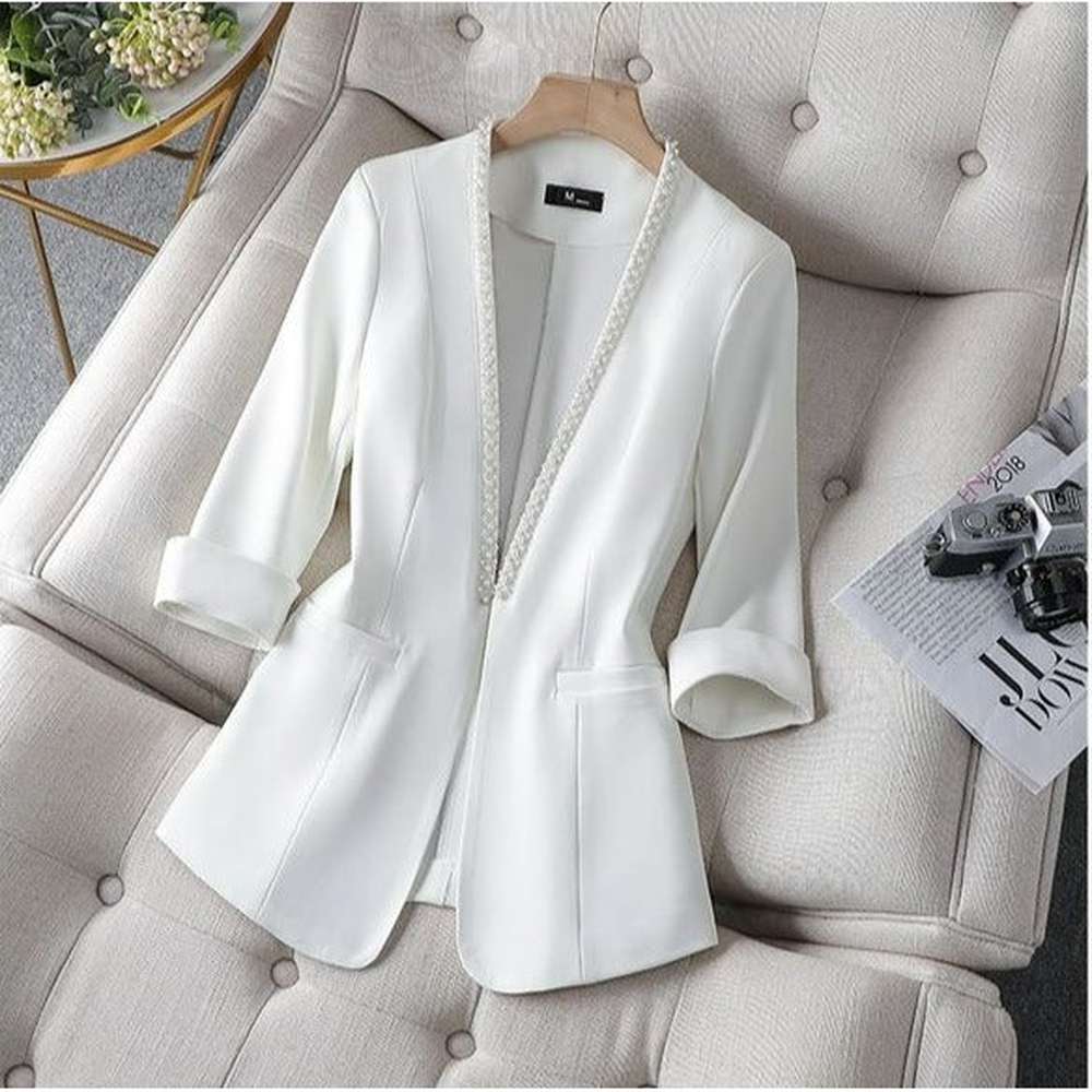Dam Blazer Vattentålig Halv Ärmar Modern Design-4