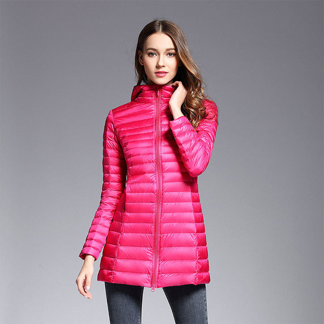 Variant image for Dam Lång Hoodie Vattentålig Dun 90% Dun 10% Fjädrar-50