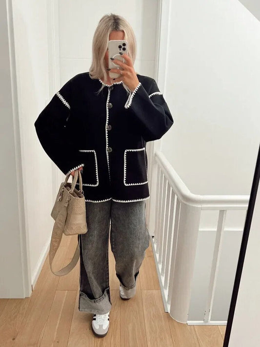 Kvinno Kappa Boho Stil Mjuk Polyester med Knappstång 1