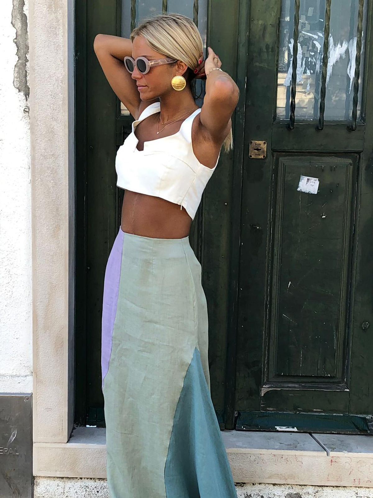 Dam Maxirock Flytande Linne Elegant 100% Linne-3