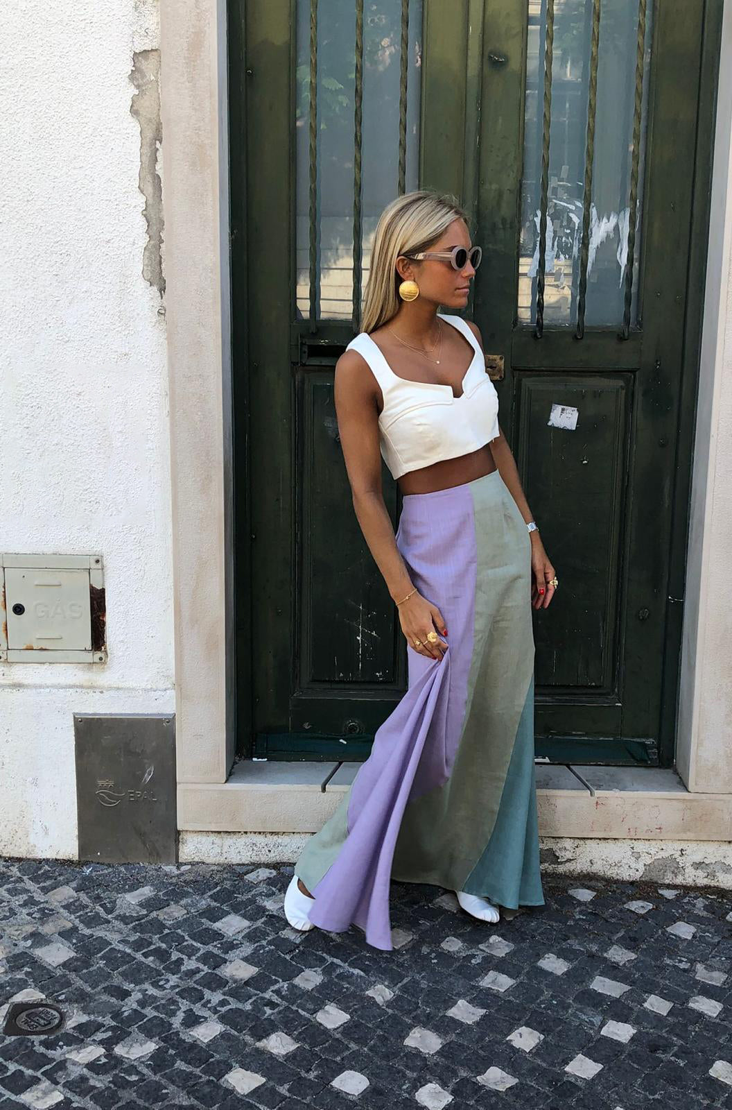 Dam Maxirock Flytande Linne Elegant 100% Linne-4