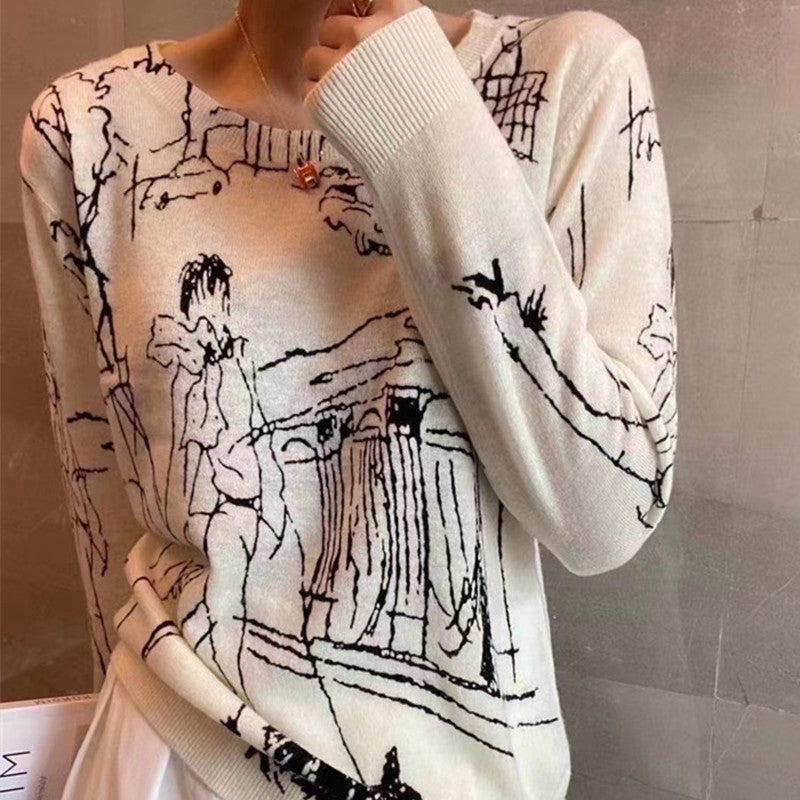 Kvinnors Lång Tröja Modern Design Mjuk Polyester Akryl Ull-4