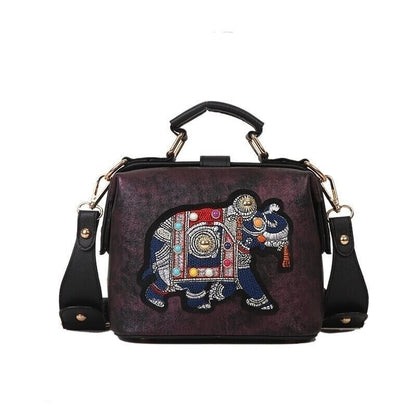 Variant image for Dam Crossbody Väska Unik Design PU-Läder med Broderad Elefant-3
