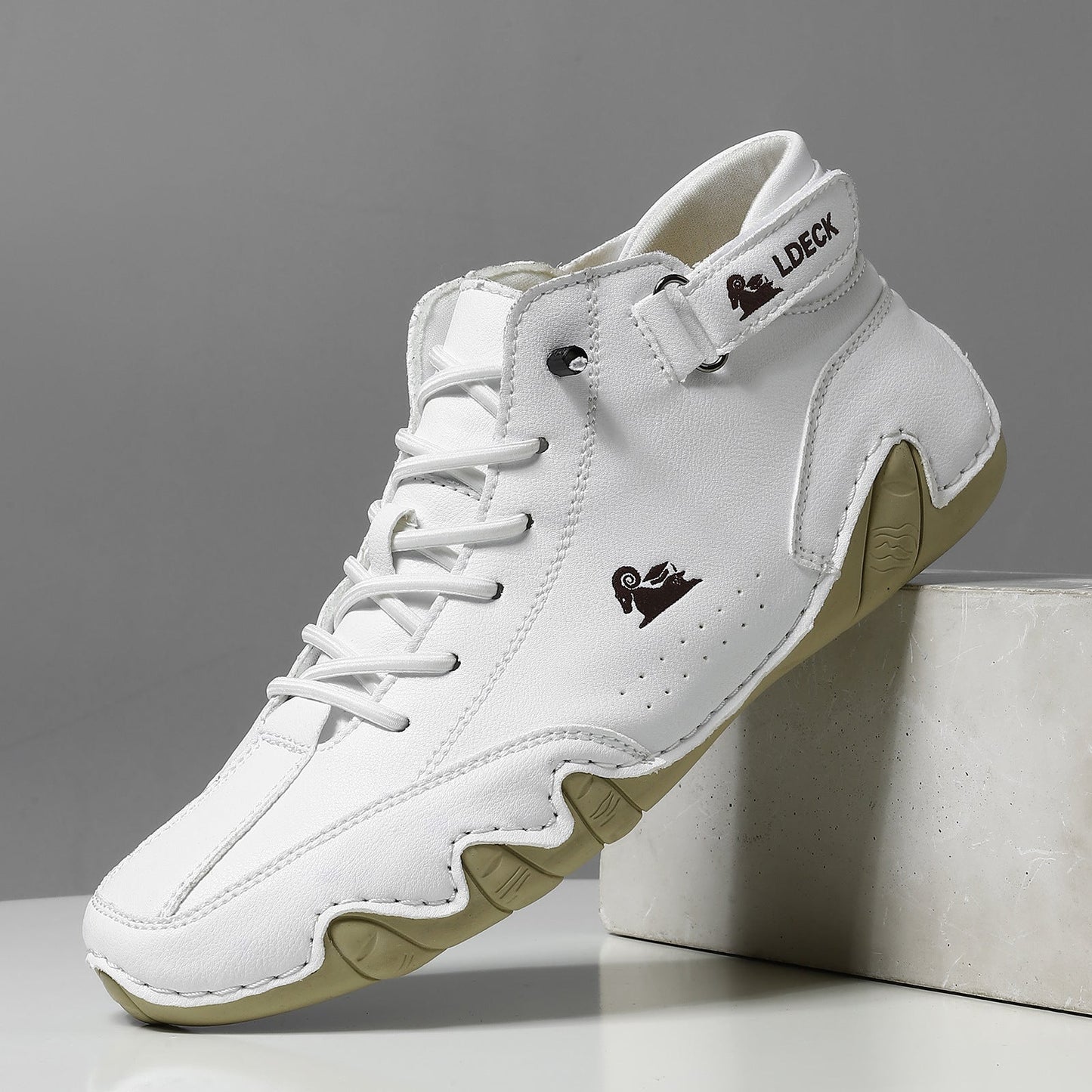 Herr Barfota Skor PU-läder med Ortopediskt Stöd och Ventilerande Material-1