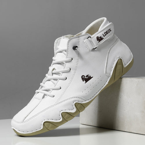 Herr Barfota Skor PU-läder med Ortopediskt Stöd och Ventilerande Material-1