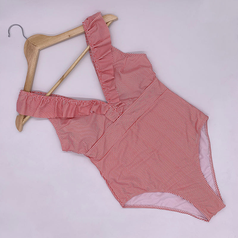 Baddräkt Dam Retro Tryck Justerbara Bärare Nylon Spandex-3