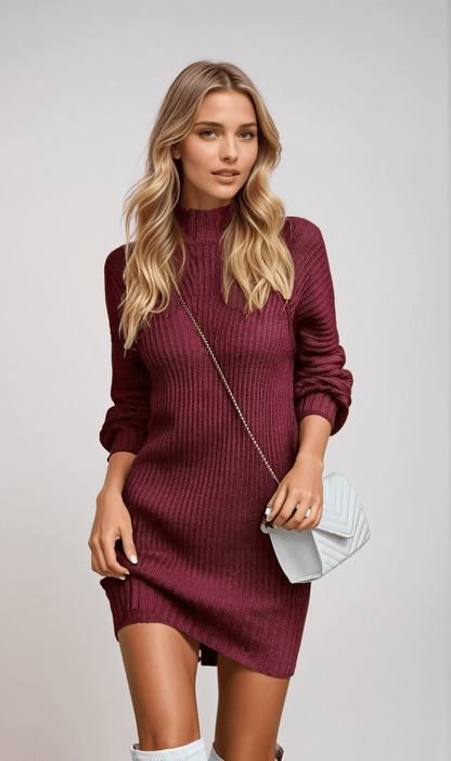 Variant image for Kvinnors Midi Klänning Ribbad Stickad Komfort-1