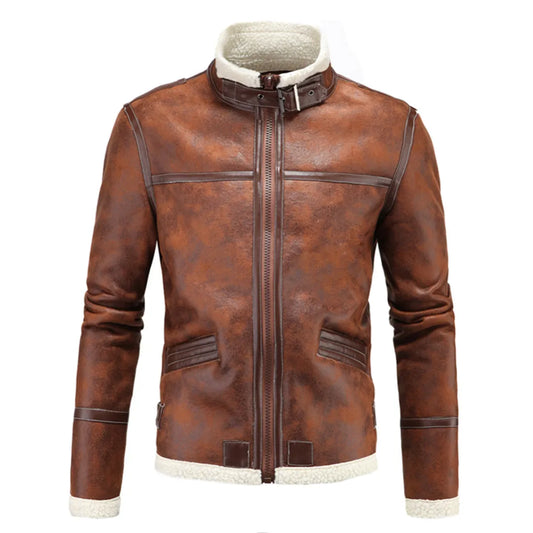 Dam Skinnjacka Fodrad Asymmetrisk Design i Skinn 1