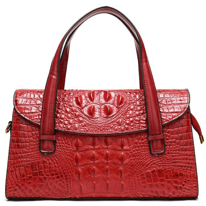 Dam Axelväska Alligatorlook Äkta Läder Elegant Design 1