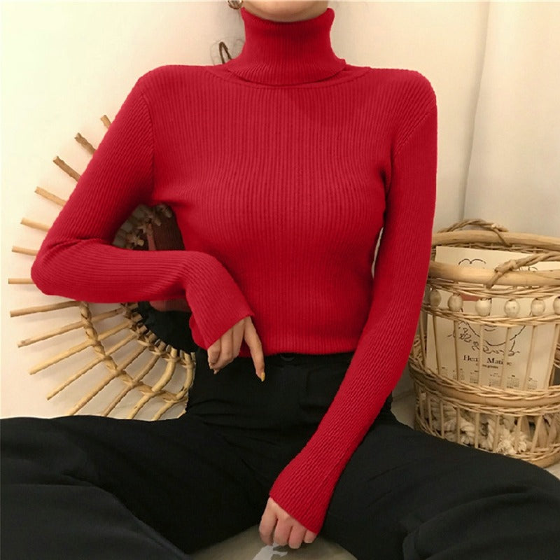Variant image for Dam Turtleneck Tröja Långärmad Elastisk Material-7
