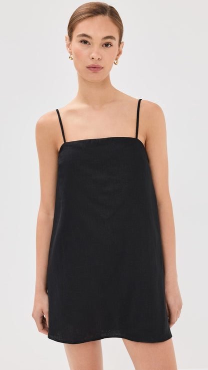 Fina Dam Klänningar Spaghettiband Lätt Bomull-4