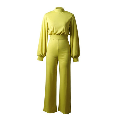 Dam Jumpsuit Monokrom Halv Krage Akrylfiber-2