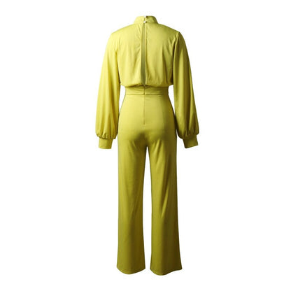 Dam Jumpsuit Monokrom Halv Krage Akrylfiber-3
