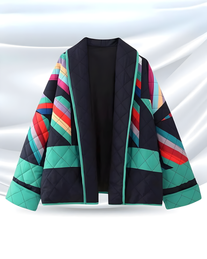 Variant image for Damjacka Vintage Geometrisk Design Polyester för Damer-1