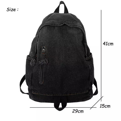 Unisex Ryggsäck Retro Denim Hållbar Design Polyesterfiber-3