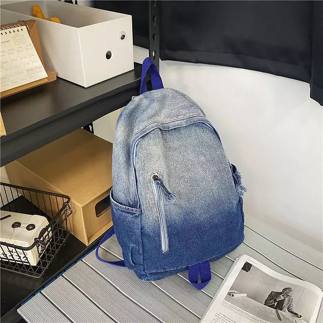 Variant image for Unisex Ryggsäck Retro Denim Hållbar Design Polyesterfiber-2