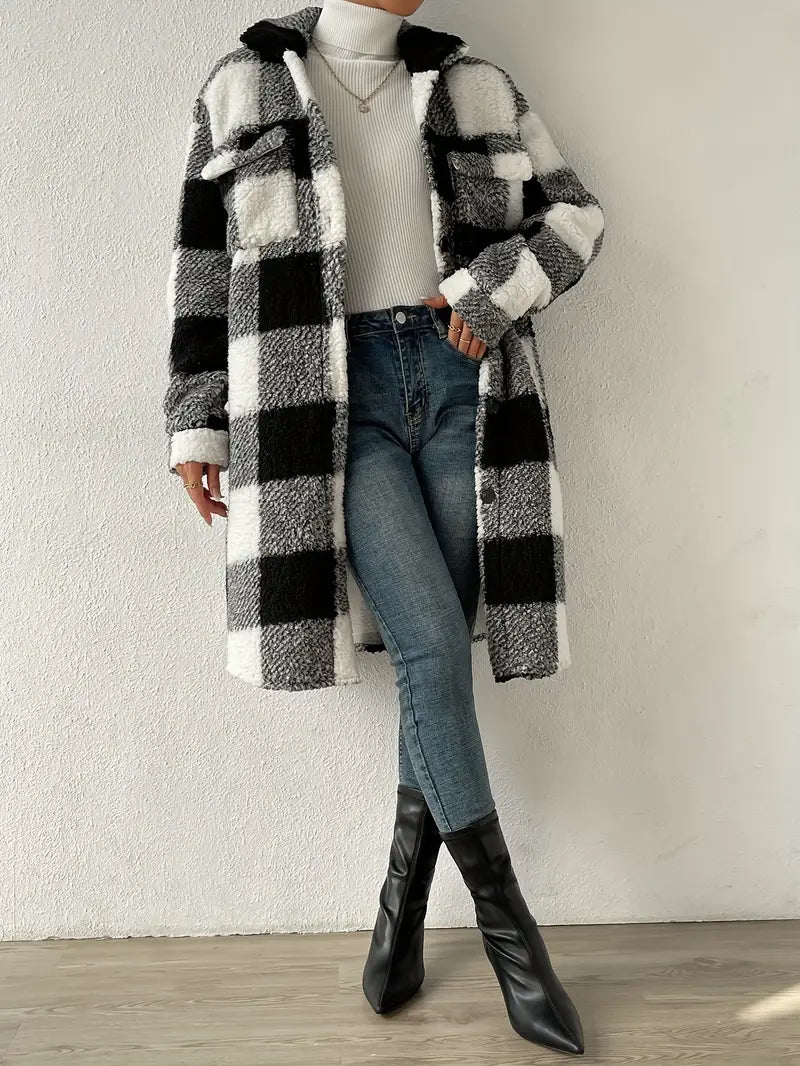 Variant image for Damenjacke Kariertes Trendy Design Polyester-17