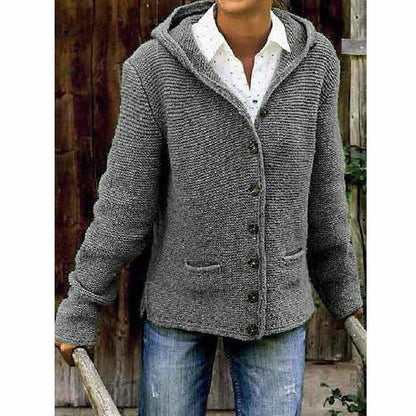 Dam Huvtröja Vintage Bomull Polyester Lång Ärma-5