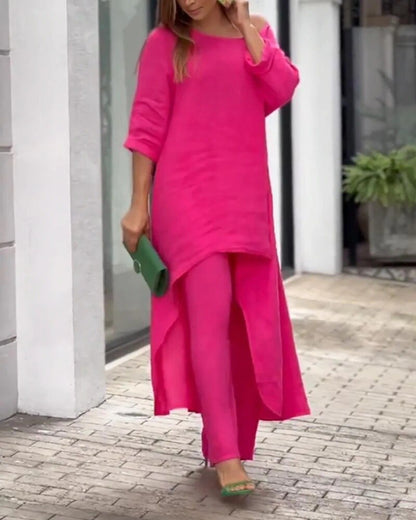 Dam Fritidsdräkt Två Delar Luftig Bomull 6