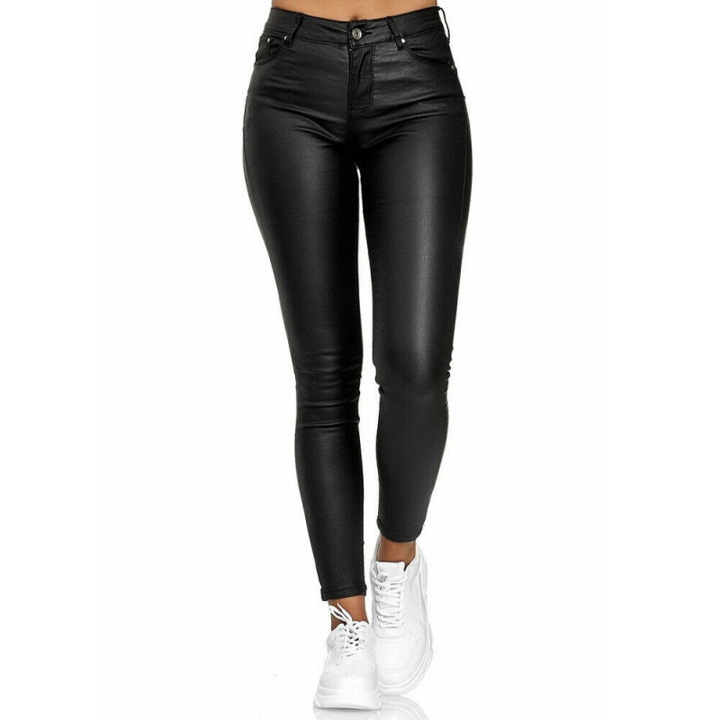 Kvinnors Slim Fit Jeggings PU-4